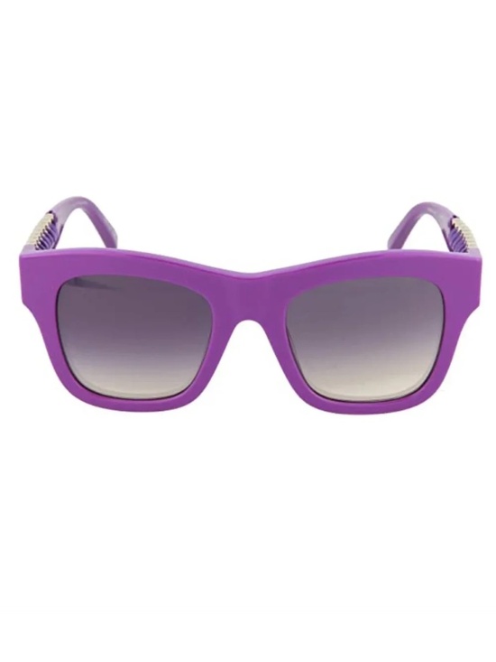Stella McCartney NEW Purple Acetate Sunglasses Silver Chain Detail  w/ Case